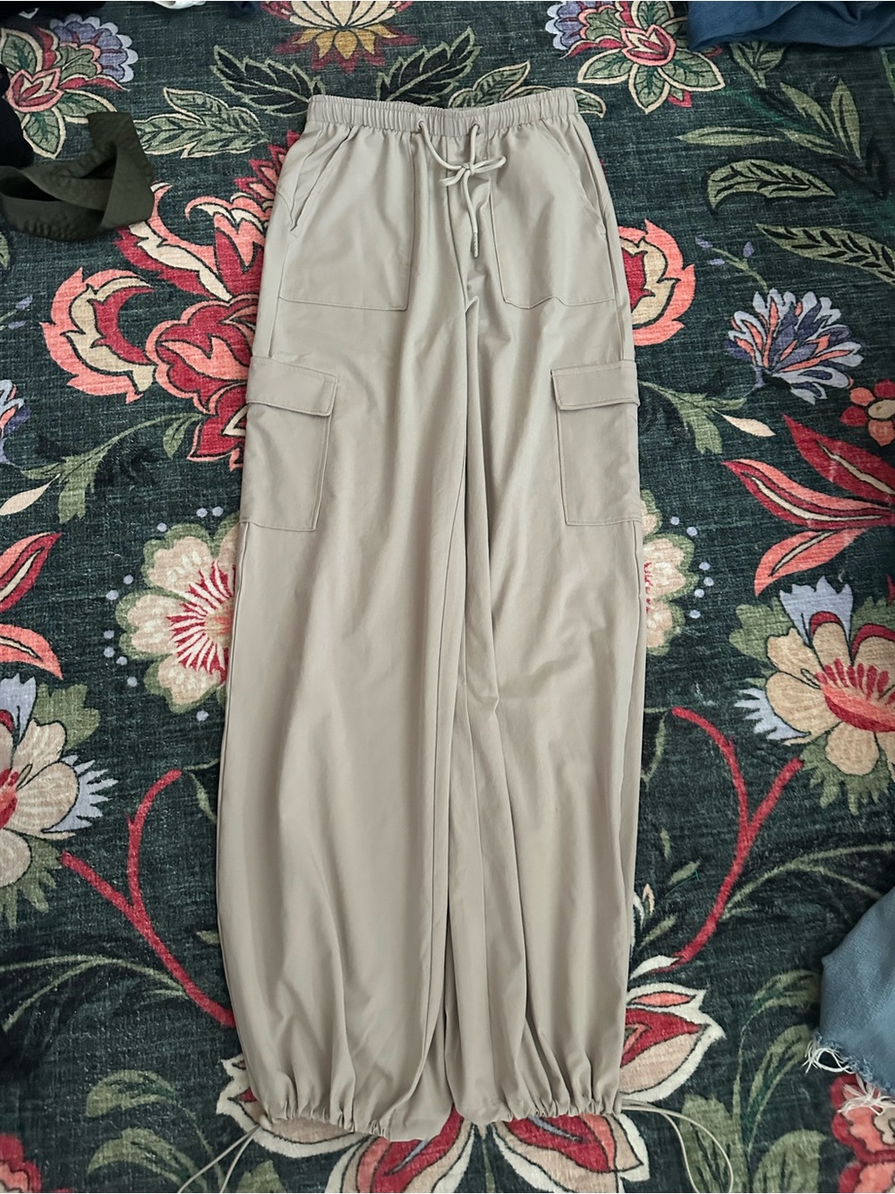 Light Taupe Cargo Jogger Pants